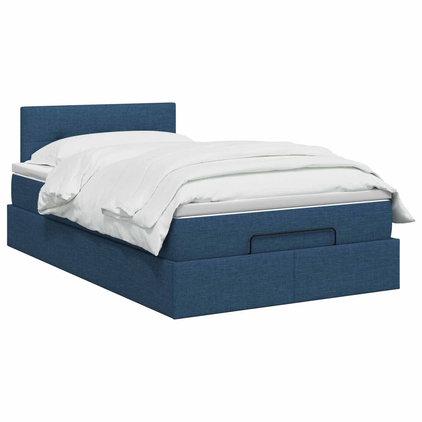 vidaXL Κρεβάτι Ottoman με στρώμα με κεφαλάρι Μπλε 120 x 200 cm Ύφασμα