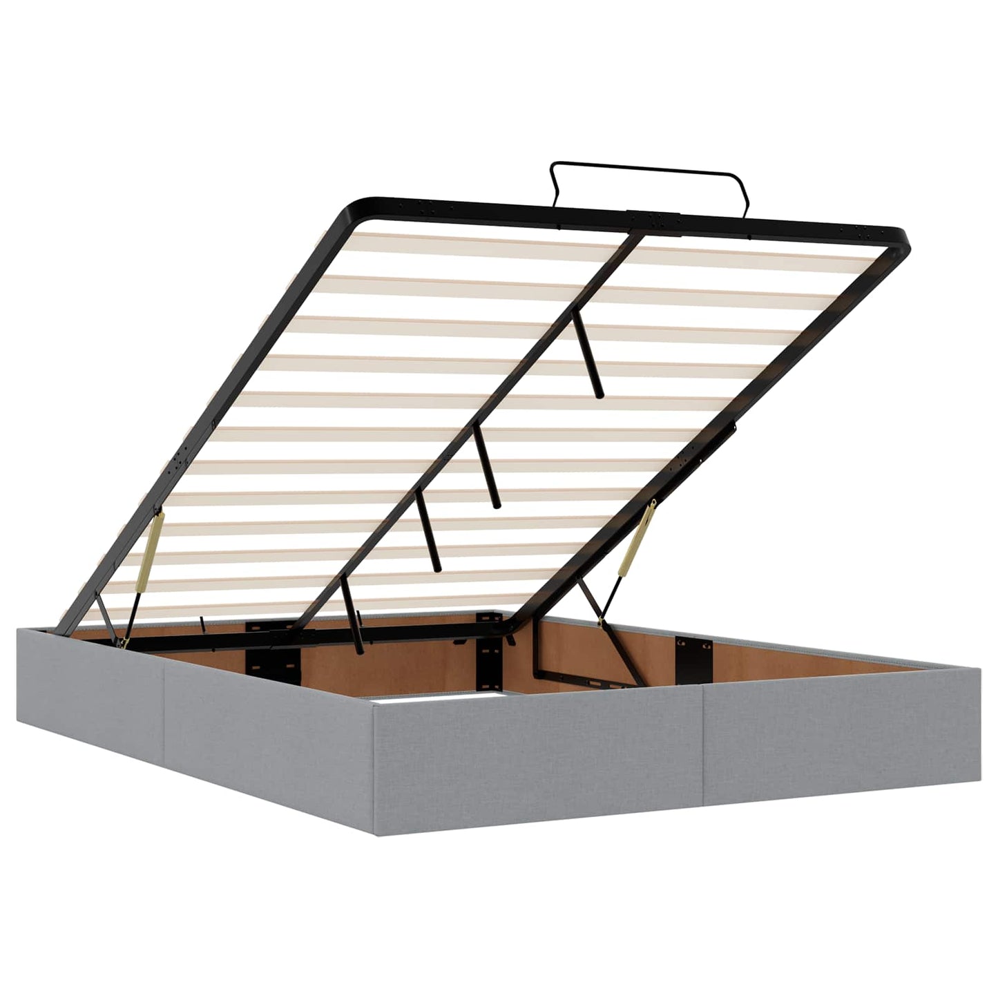 vidaXL Κρεβάτι Ottoman με στρώμα Ανοιχτό γκρι 140 x 190 cm Ύφασμα