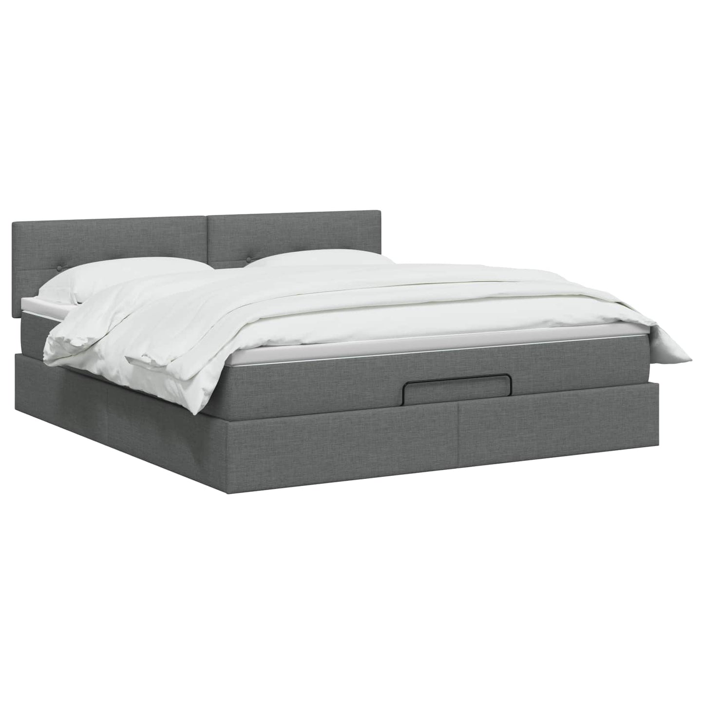 vidaXL Κρεβάτι Ottoman με στρώμα Σκούρο Γκρι 140 x 190 cm Ύφασμα