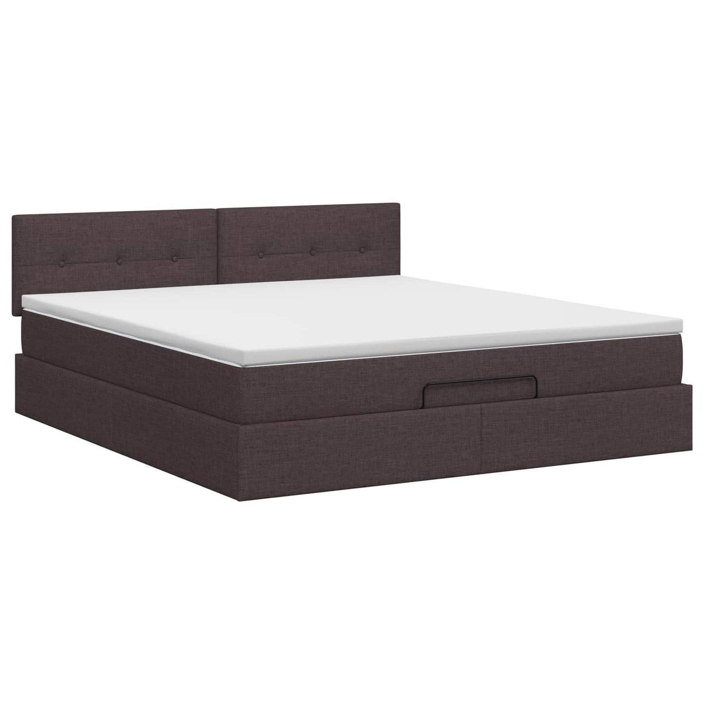 vidaXL Κρεβάτι Ottoman με στρώμα Σκούρο Καφέ 140 x 200 cm Ύφασμα