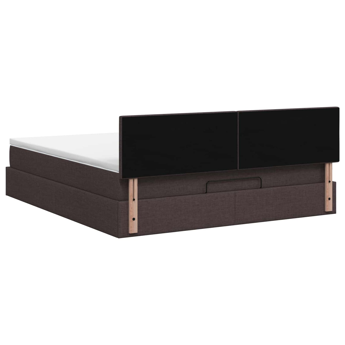 vidaXL Κρεβάτι Ottoman με στρώμα Σκούρο Καφέ 140 x 200 cm Ύφασμα