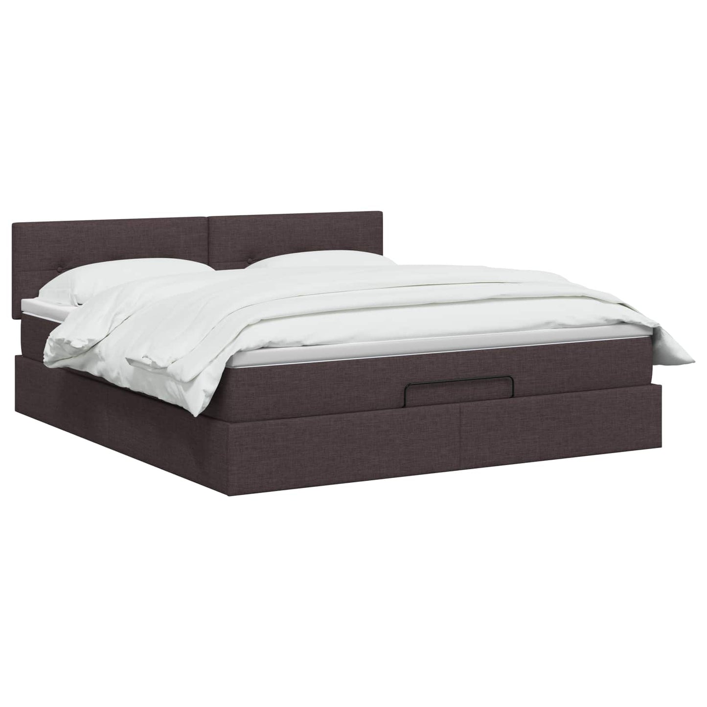 vidaXL Κρεβάτι Ottoman με στρώμα Σκούρο Καφέ 140 x 200 cm Ύφασμα