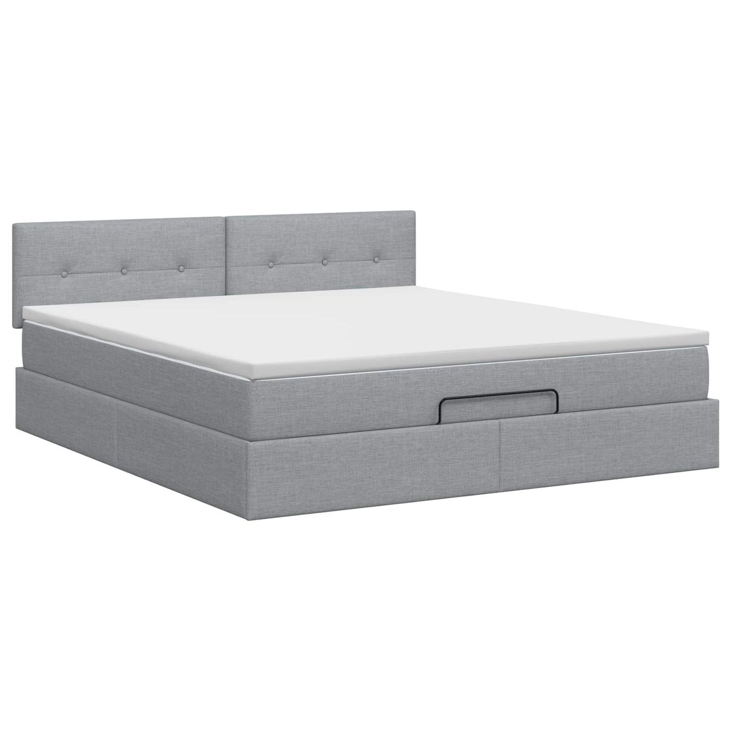 vidaXL Κρεβάτι Ottoman με στρώμα Ανοιχτό γκρι 160 x 200 cm Ύφασμα