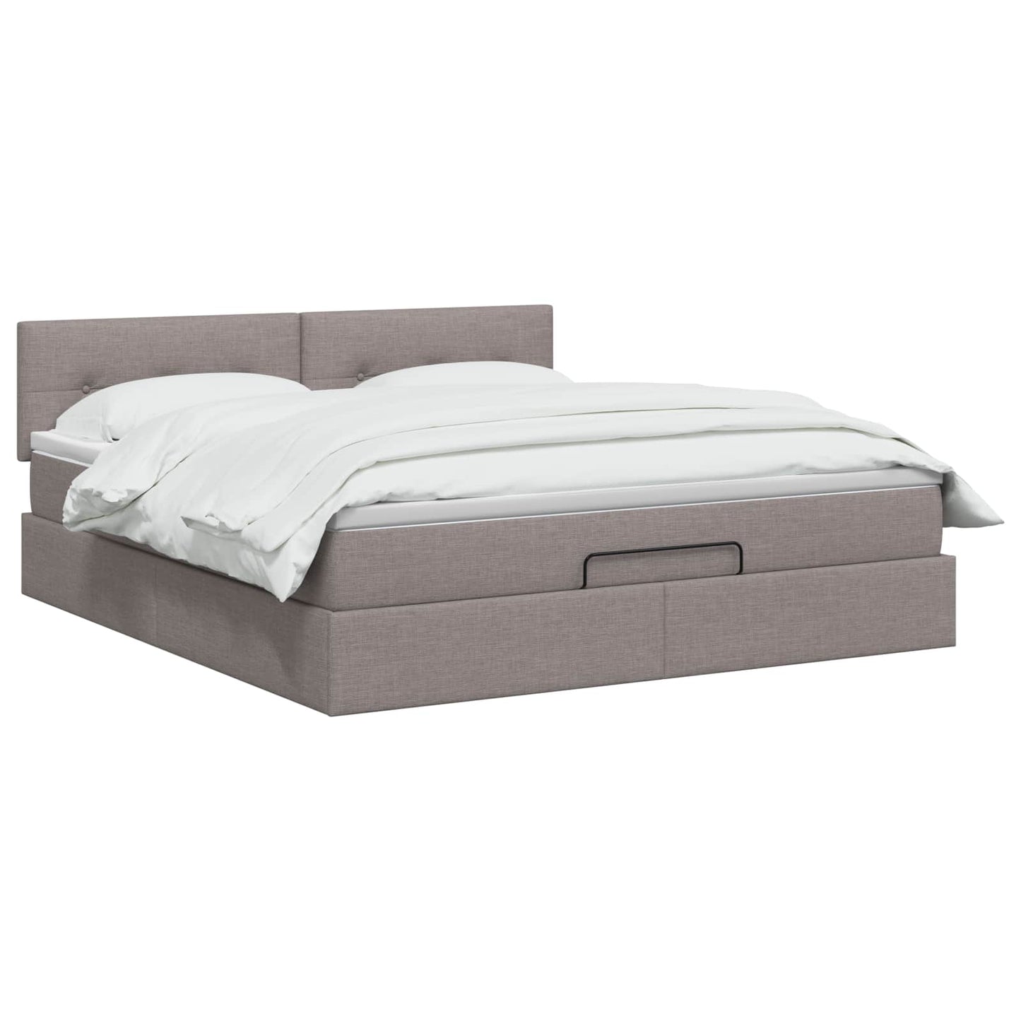 vidaXL Κρεβάτι Ottoman με στρώμα με κεφαλάρι Taupe 180 x 200 cm Ύφασμα