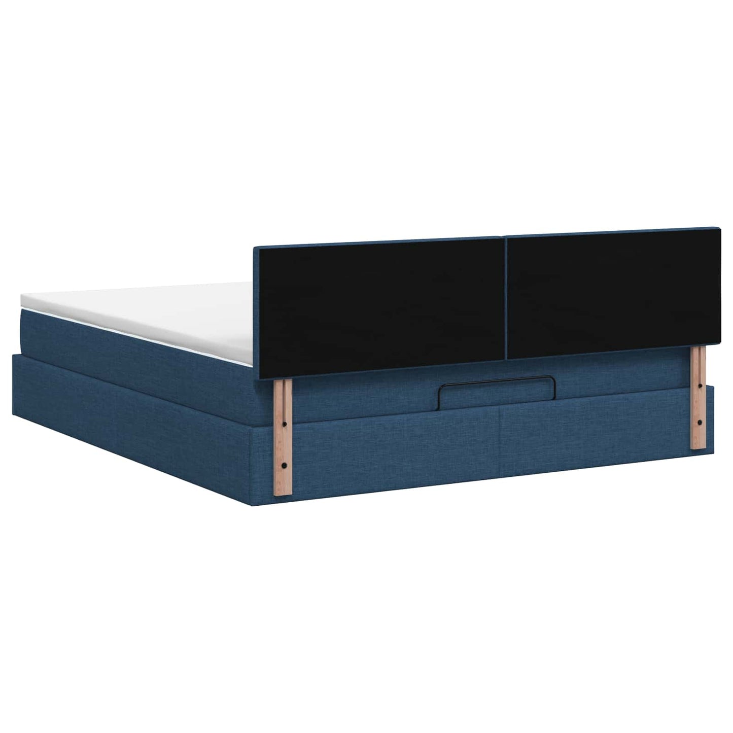 vidaXL Κρεβάτι Ottoman με στρώμα με κεφαλάρι Μπλε 180 x 200 cm Ύφασμα