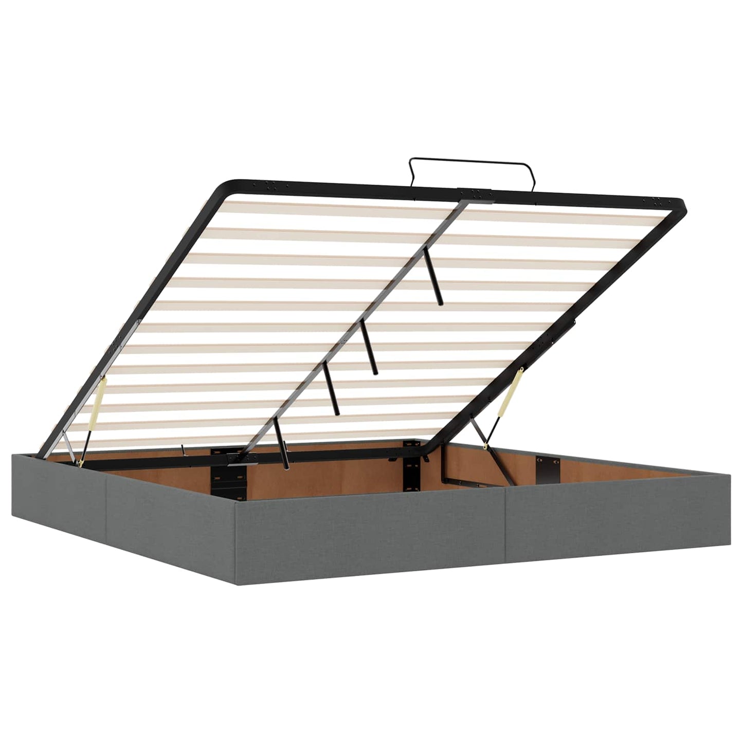 vidaXL Κρεβάτι Ottoman με στρώμα Σκούρο Γκρι 200 x 200 cm Ύφασμα