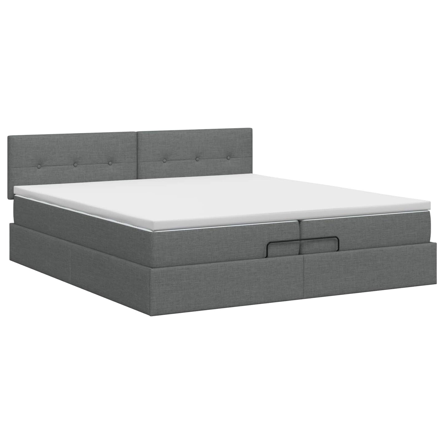 vidaXL Κρεβάτι Ottoman με στρώμα Σκούρο Γκρι 200 x 200 cm Ύφασμα