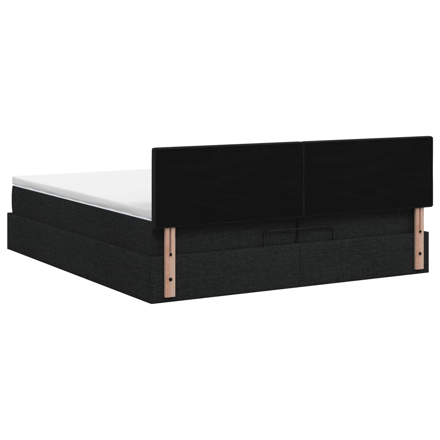 vidaXL Κρεβάτι Ottoman με στρώμα με κεφαλάρι Μαύρο 200 x 200 cm Ύφασμα