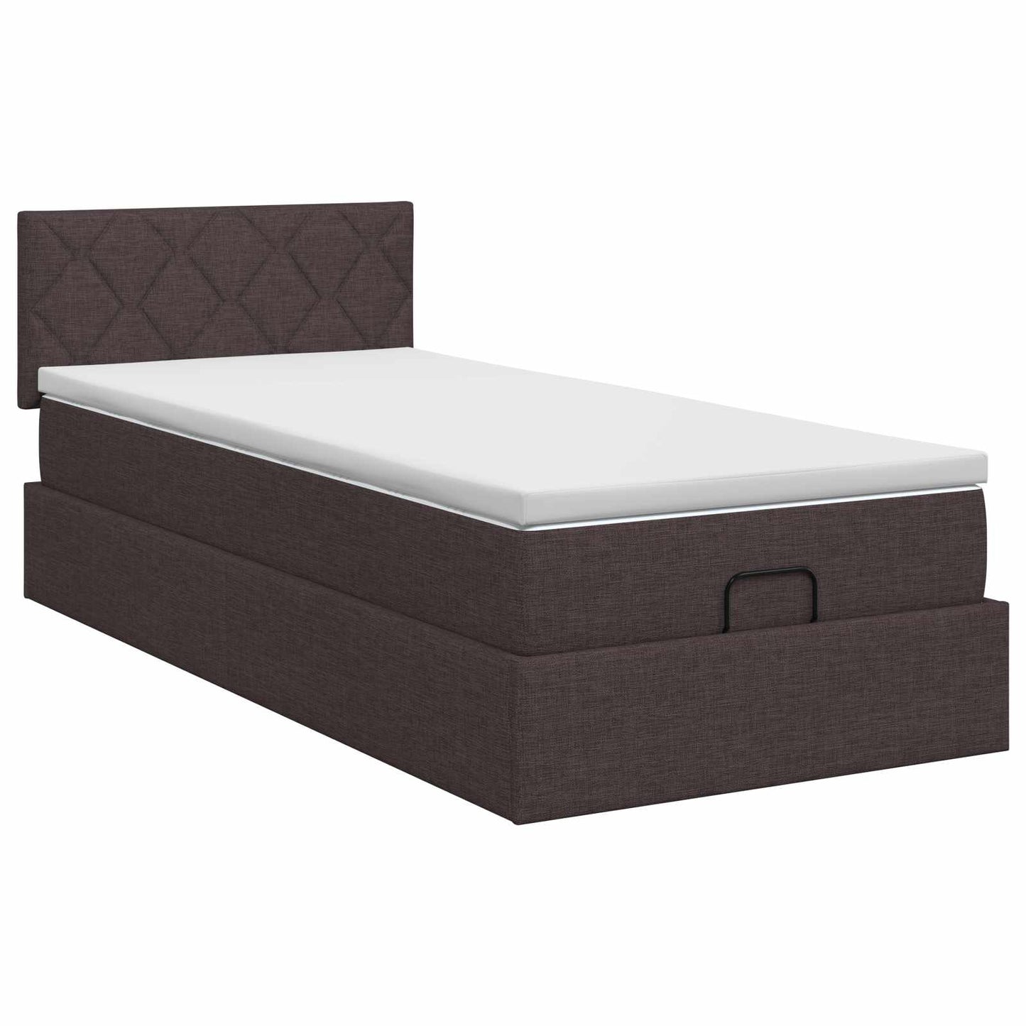 vidaXL Κρεβάτι Ottoman με στρώμα Σκούρο Καφέ 80 x 200 cm Ύφασμα
