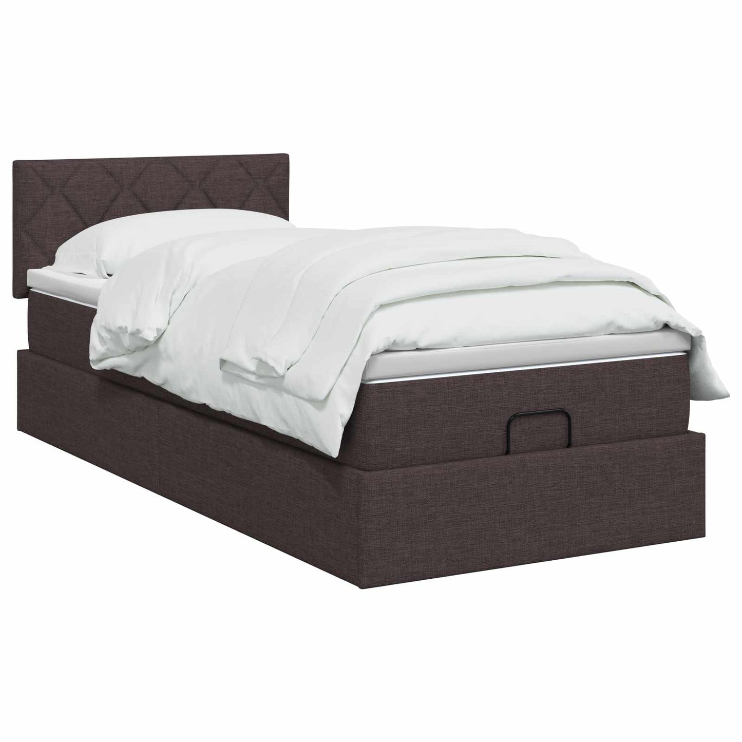 vidaXL Κρεβάτι Ottoman με στρώμα Σκούρο Καφέ 80 x 200 cm Ύφασμα