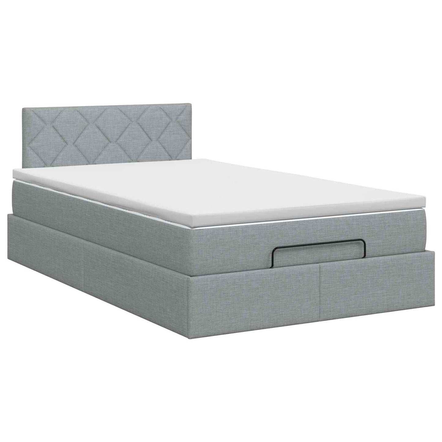 vidaXL Κρεβάτι Ottoman με στρώμα Ανοιχτό γκρι 120 x 200 cm Ύφασμα