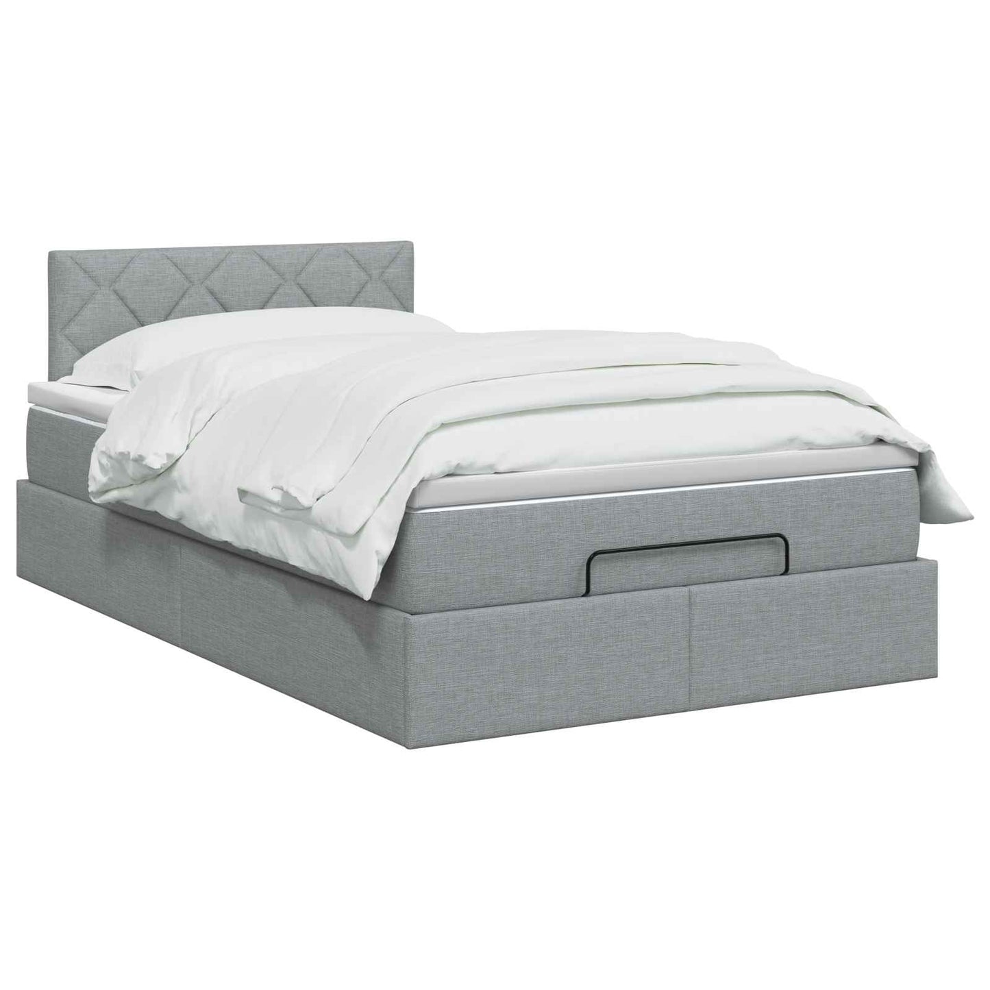 vidaXL Κρεβάτι Ottoman με στρώμα Ανοιχτό γκρι 120 x 200 cm Ύφασμα