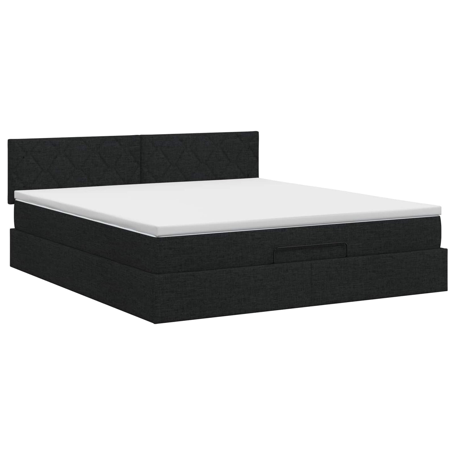 vidaXL Κρεβάτι Ottoman με στρώμα με κεφαλάρι Μαύρο 160 x 200 cm Ύφασμα