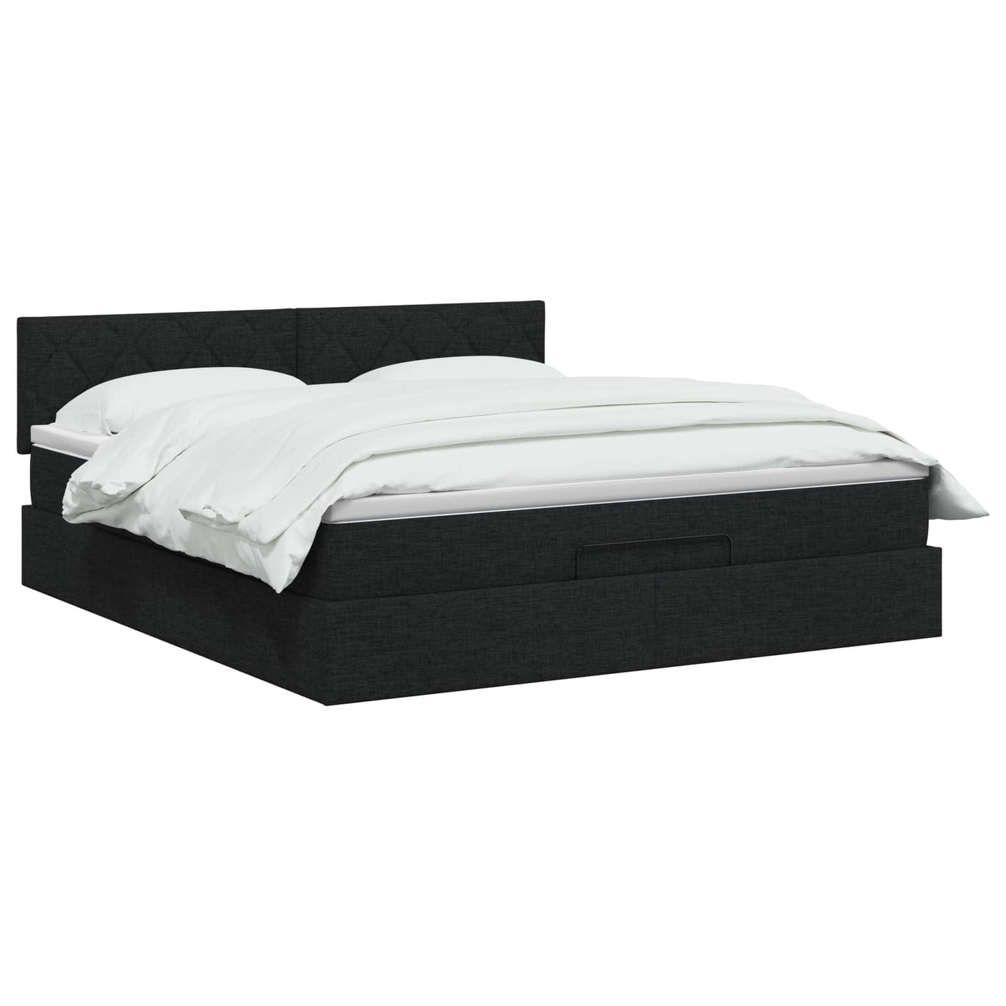 vidaXL Κρεβάτι Ottoman με στρώμα με κεφαλάρι Μαύρο 160 x 200 cm Ύφασμα