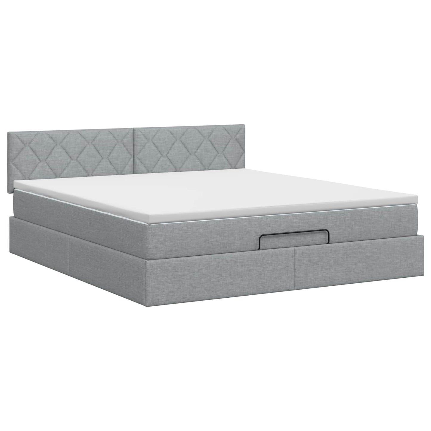 vidaXL Κρεβάτι Ottoman με στρώμα Ανοιχτό γκρι 180 x 200 cm Ύφασμα