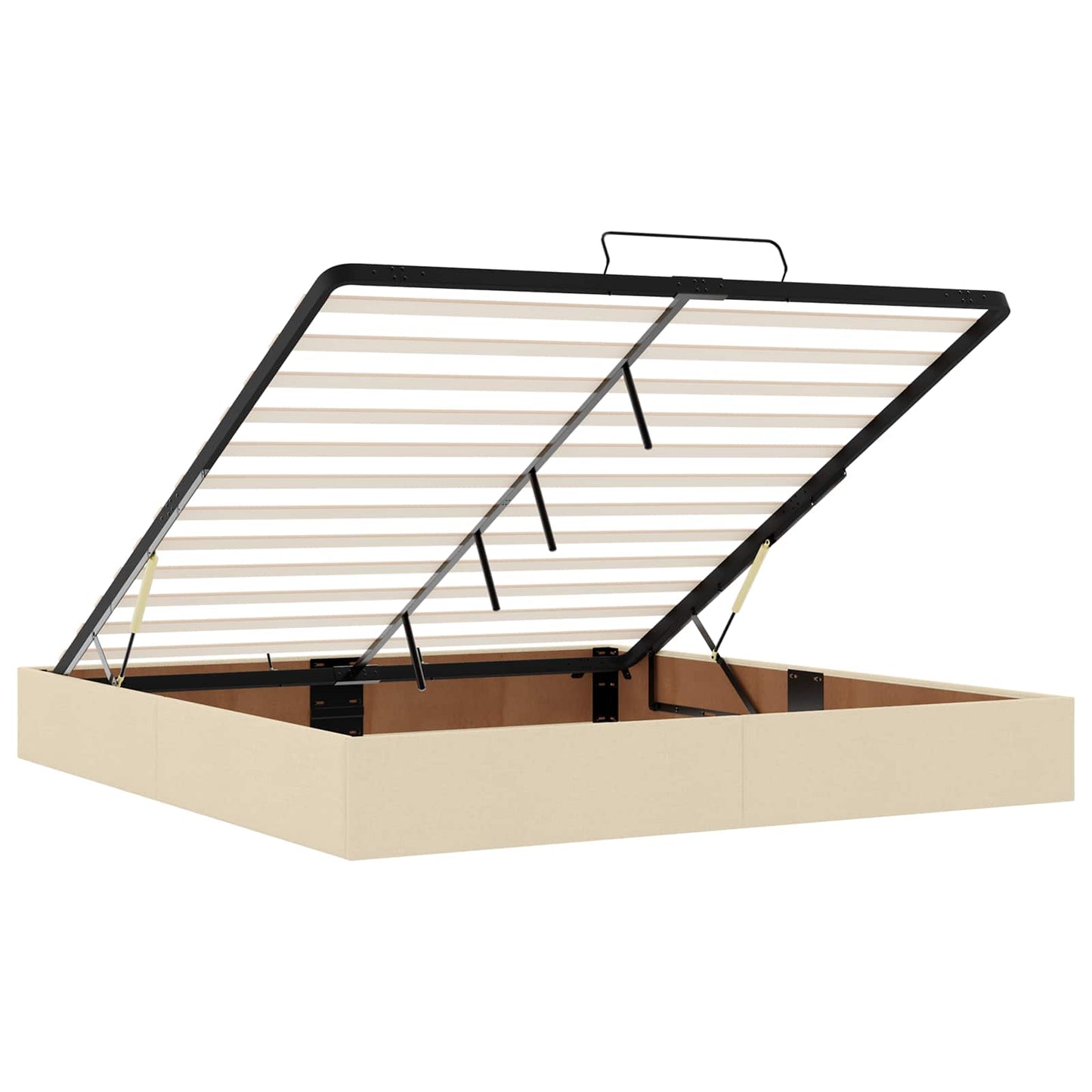 vidaXL Κρεβάτι Ottoman με στρώμα με κεφαλάρι Κρεμ 180 x 200 cm Ύφασμα
