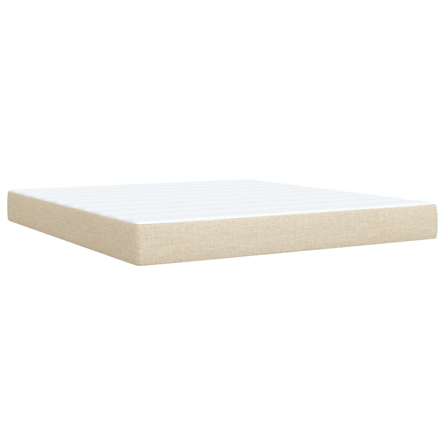 vidaXL Κρεβάτι Ottoman με στρώμα με κεφαλάρι Κρεμ 180 x 200 cm Ύφασμα