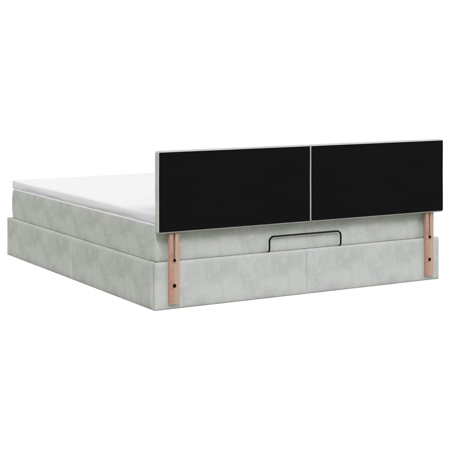 vidaXL Κρεβάτι Ottoman με στρώμα Ανοιχτό γκρι 140 x 200 cm Βελούδο