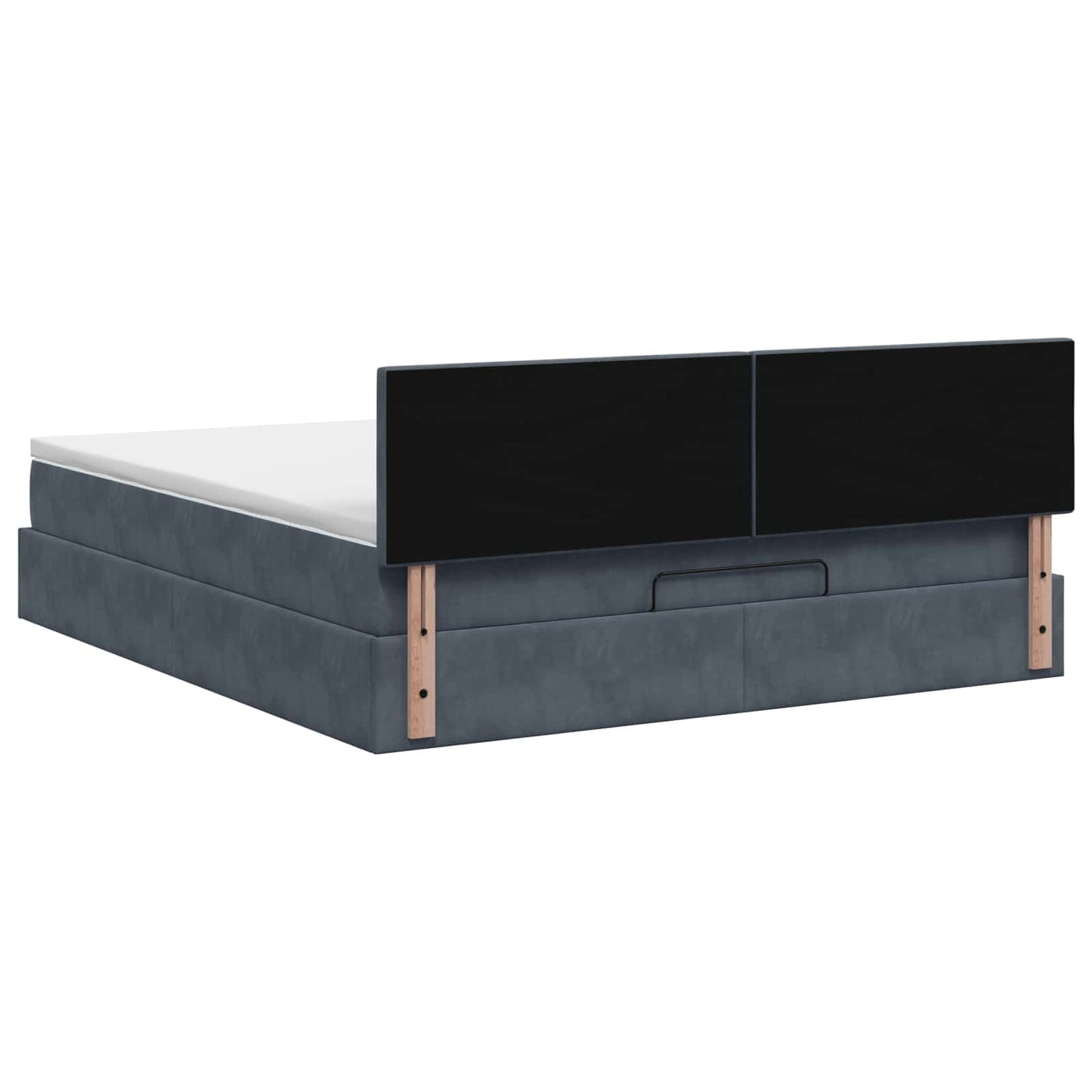 vidaXL Κρεβάτι Ottoman με στρώμα Σκούρο Γκρι 200 x 200 cm Βελούδο