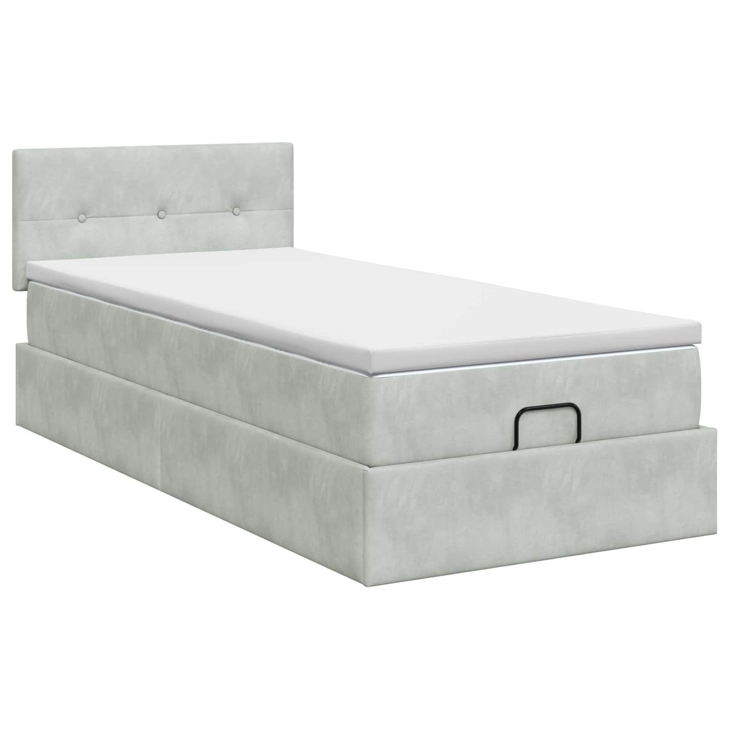 vidaXL Κρεβάτι Ottoman με στρώμα Ανοιχτό γκρι 80 x 200 cm Βελούδο