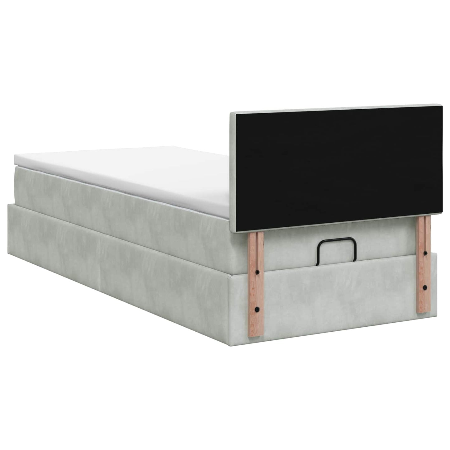 vidaXL Κρεβάτι Ottoman με στρώμα Ανοιχτό γκρι 80 x 200 cm Βελούδο