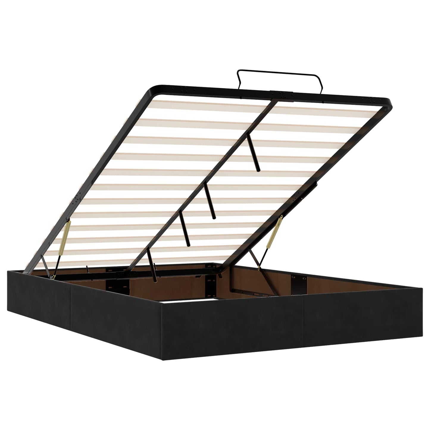 vidaXL Κρεβάτι Ottoman με στρώμα Μαύρο 160 x 200 cm Βελούδο