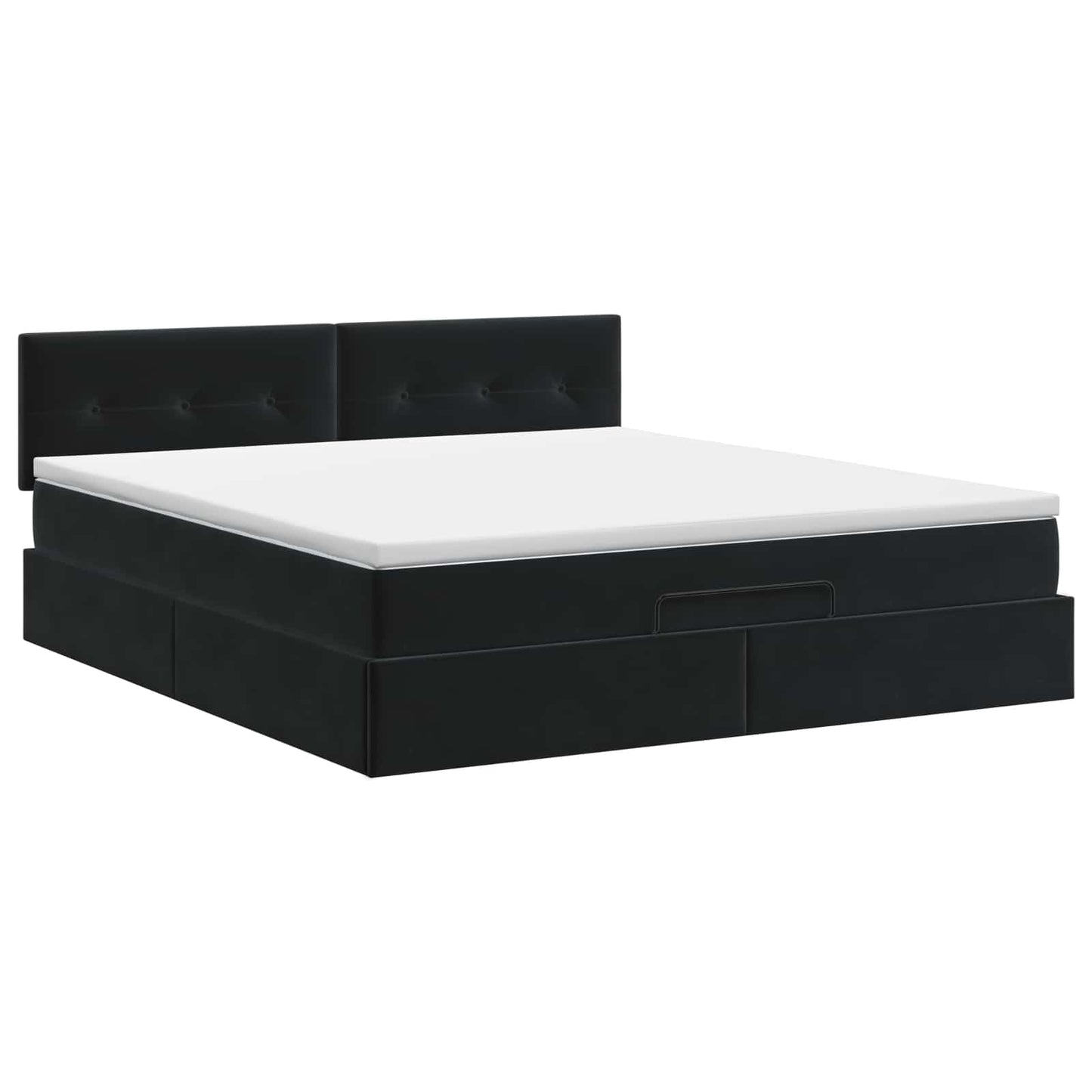 vidaXL Κρεβάτι Ottoman με στρώμα Μαύρο 160 x 200 cm Βελούδο