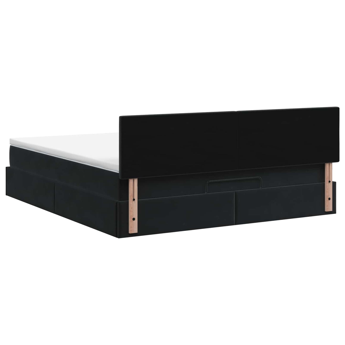 vidaXL Κρεβάτι Ottoman με στρώμα Μαύρο 160 x 200 cm Βελούδο
