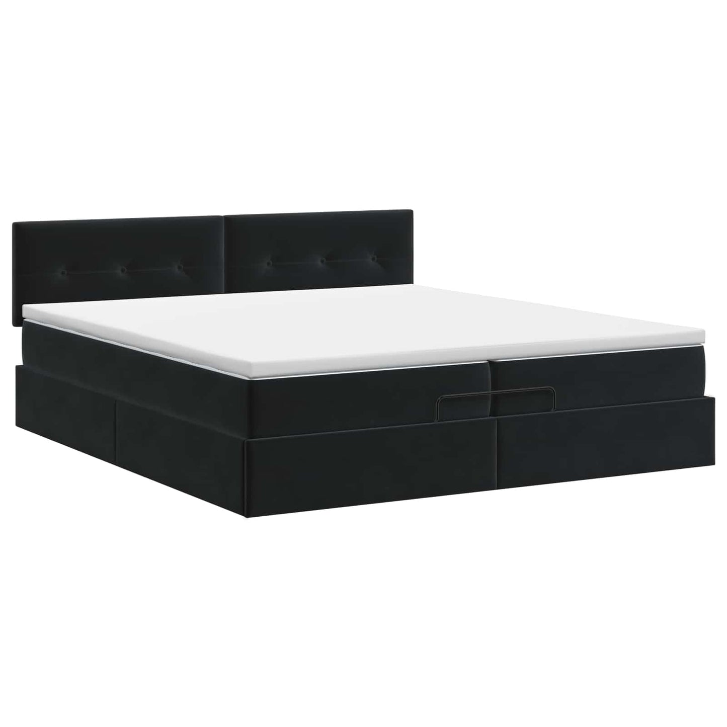 vidaXL Κρεβάτι Ottoman με στρώμα Μαύρο 200 x 200 cm Βελούδο