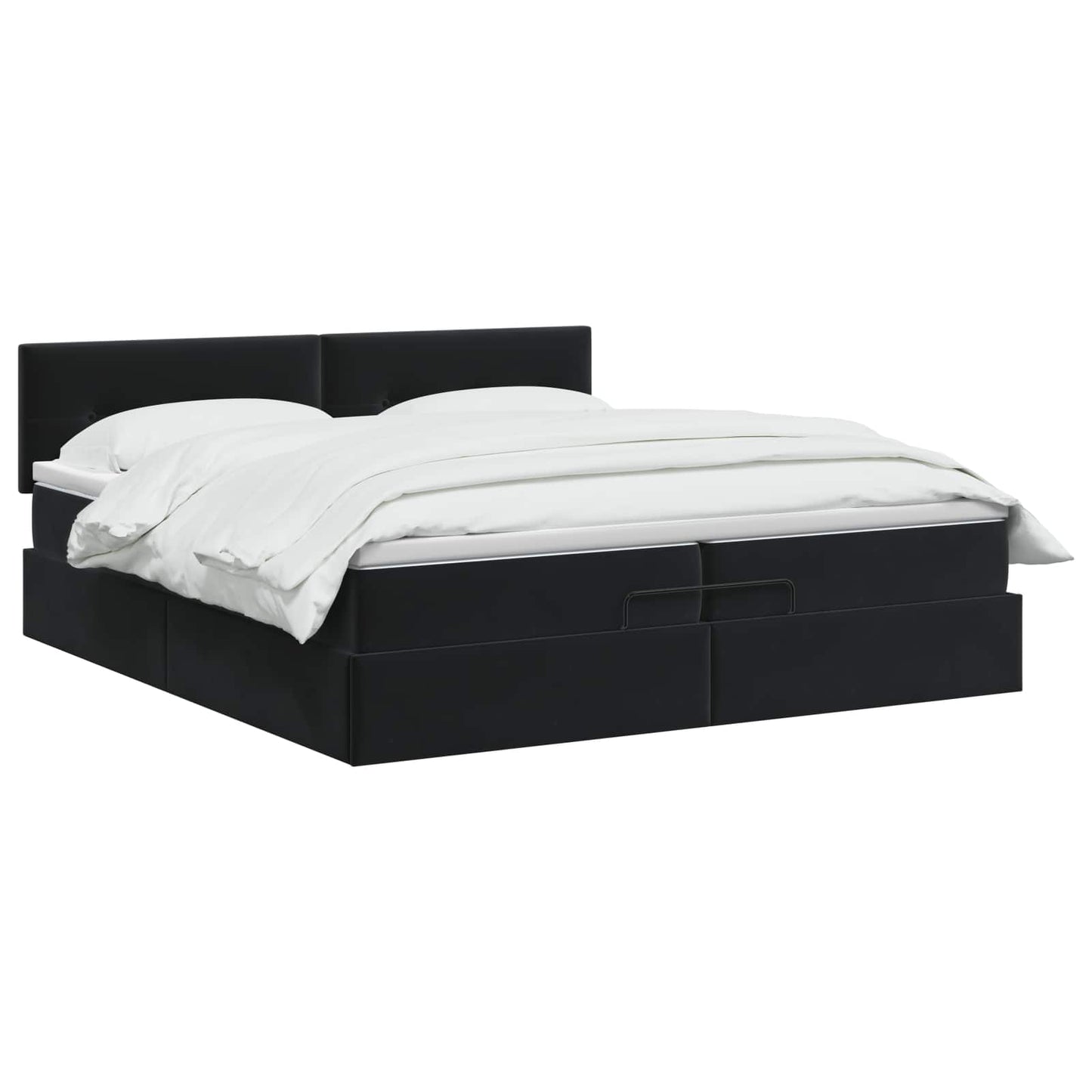 vidaXL Κρεβάτι Ottoman με στρώμα Μαύρο 200 x 200 cm Βελούδο