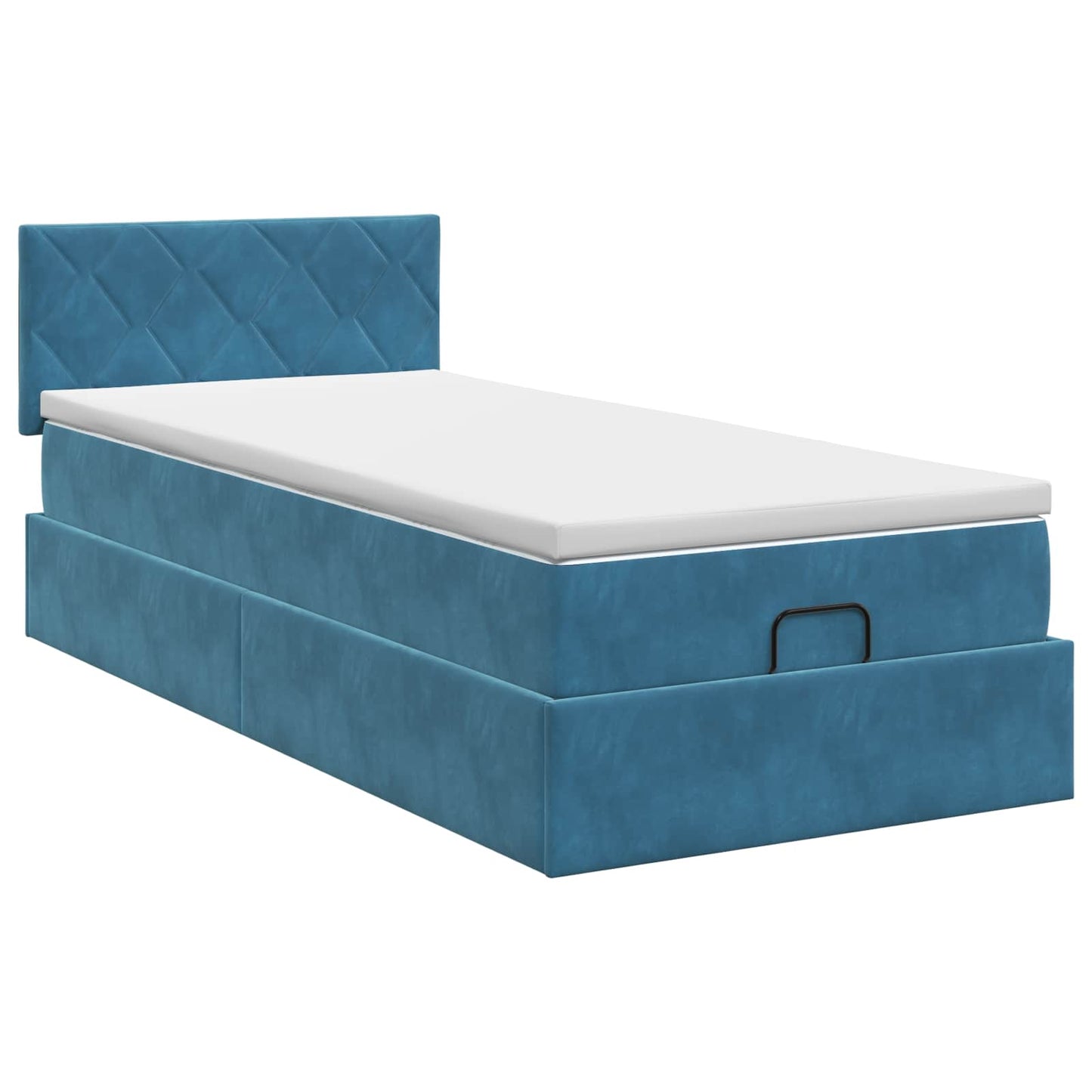vidaXL Κρεβάτι Ottoman με στρώμα Σκούρο Μπλε 80 x 200 cm Βελούδο
