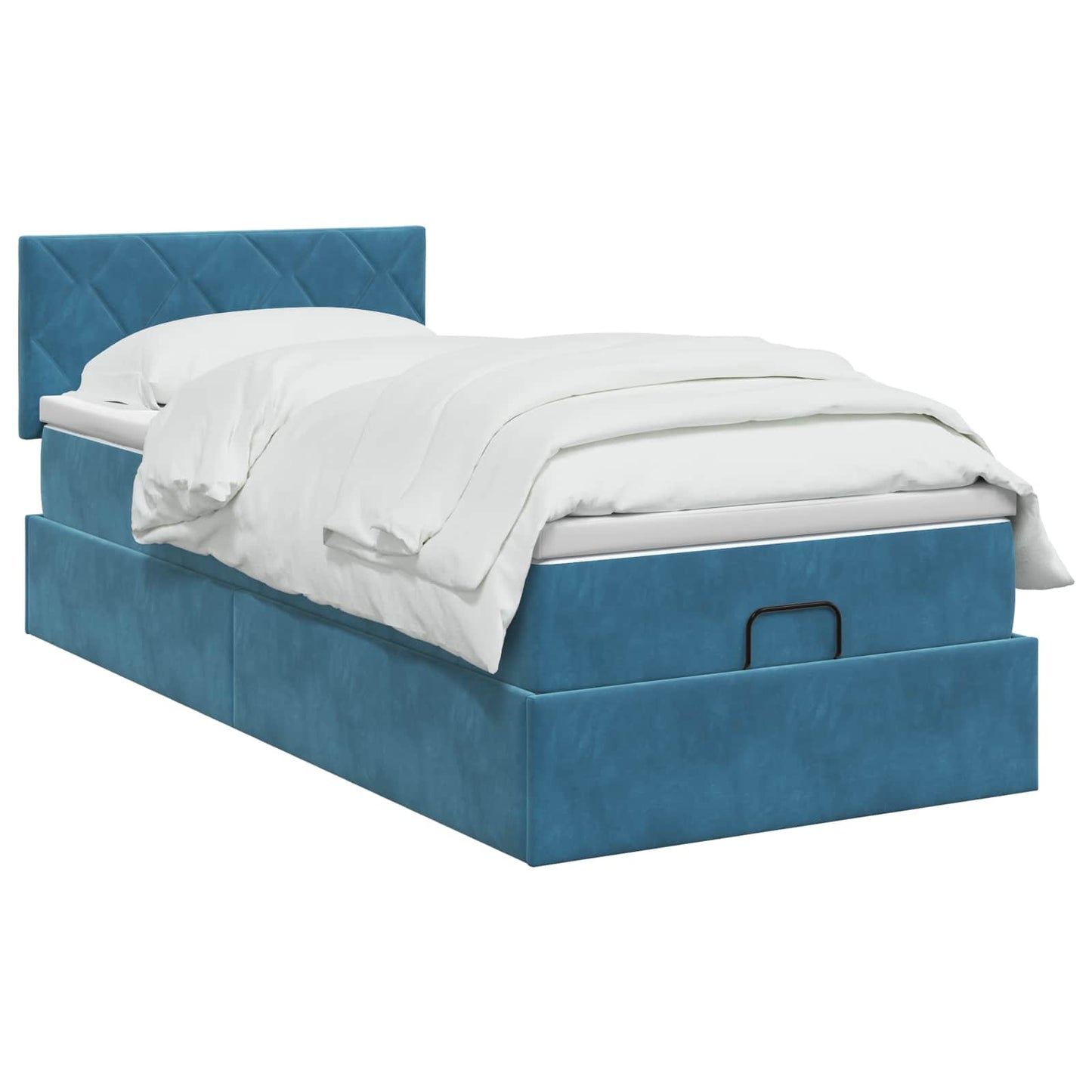 vidaXL Κρεβάτι Ottoman με στρώμα Σκούρο Μπλε 80 x 200 cm Βελούδο