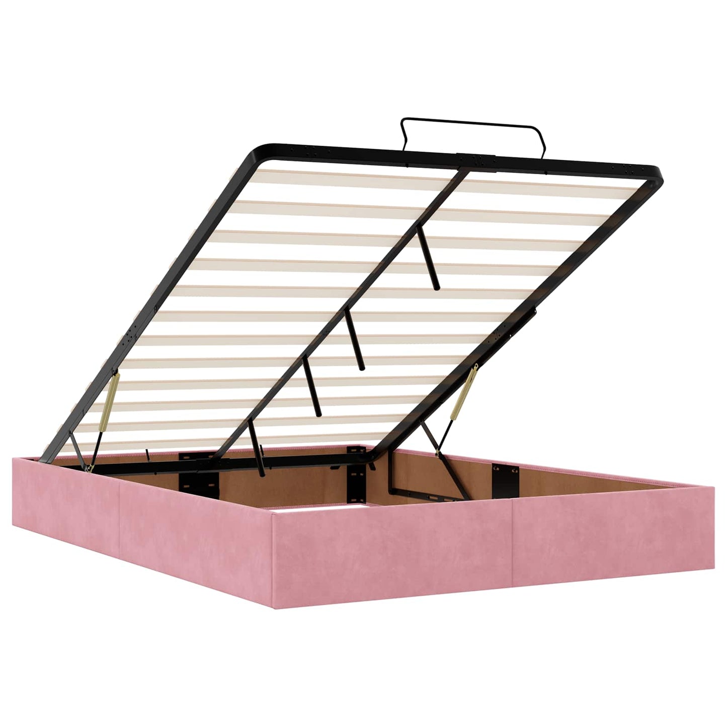 vidaXL Κρεβάτι Ottoman με στρώμα με κεφαλάρι Ροζ 140 x 190 cm Βελούδο