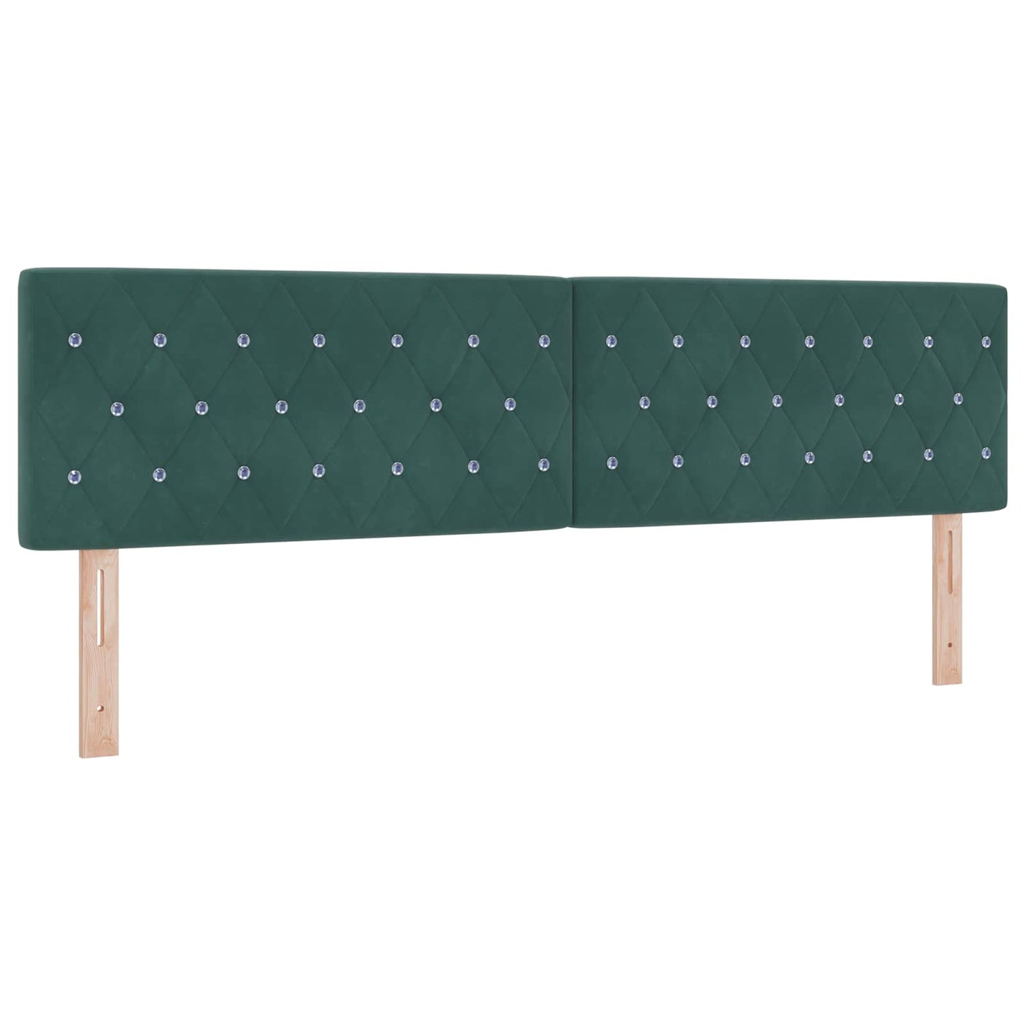 vidaXL Κρεβάτι Ottoman με στρώμα 2 pcs Σκούρο Πράσινο Βελούδο