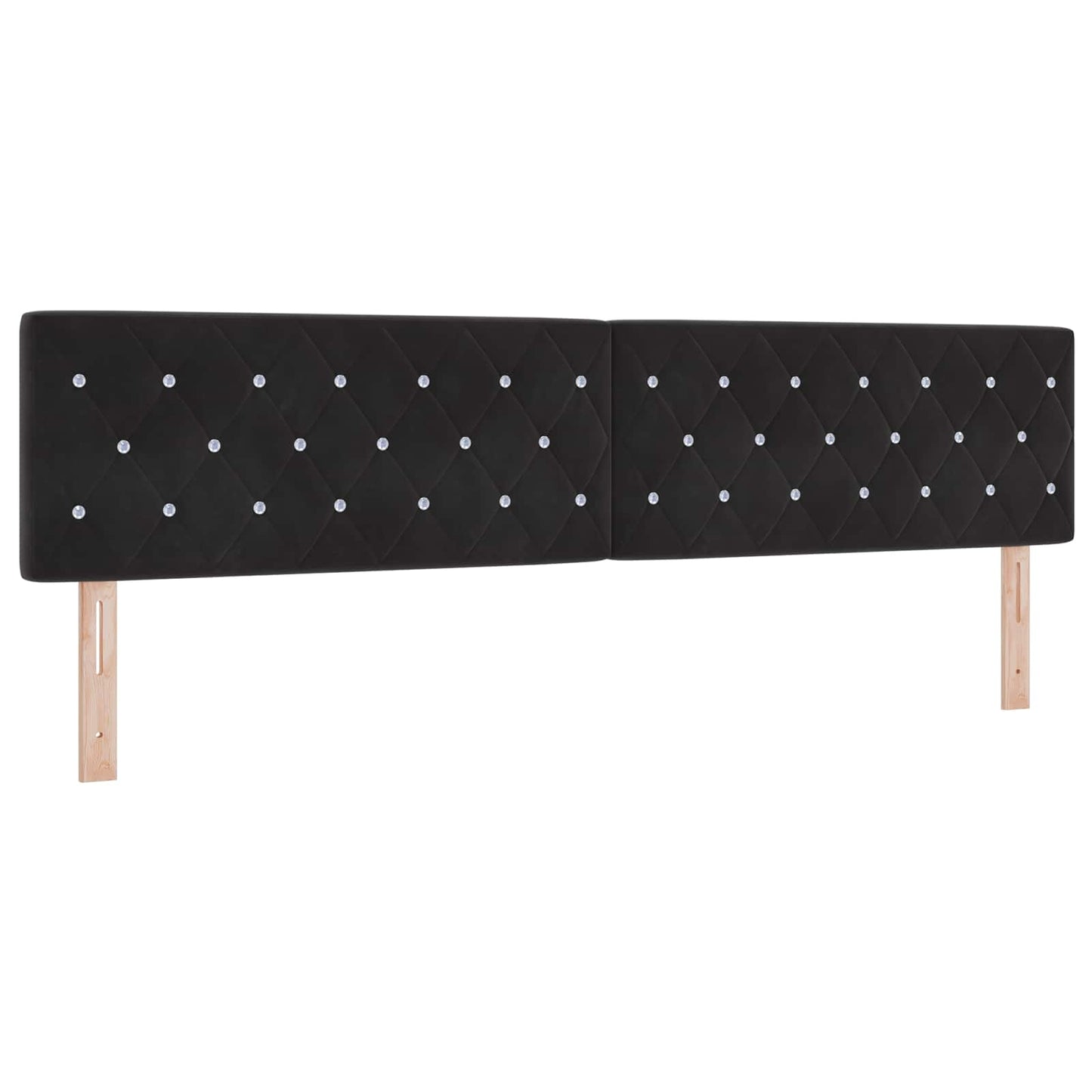 vidaXL Κρεβάτι Ottoman με στρώμα με κεφαλάρι 2 pcs Μαύρο Βελούδο