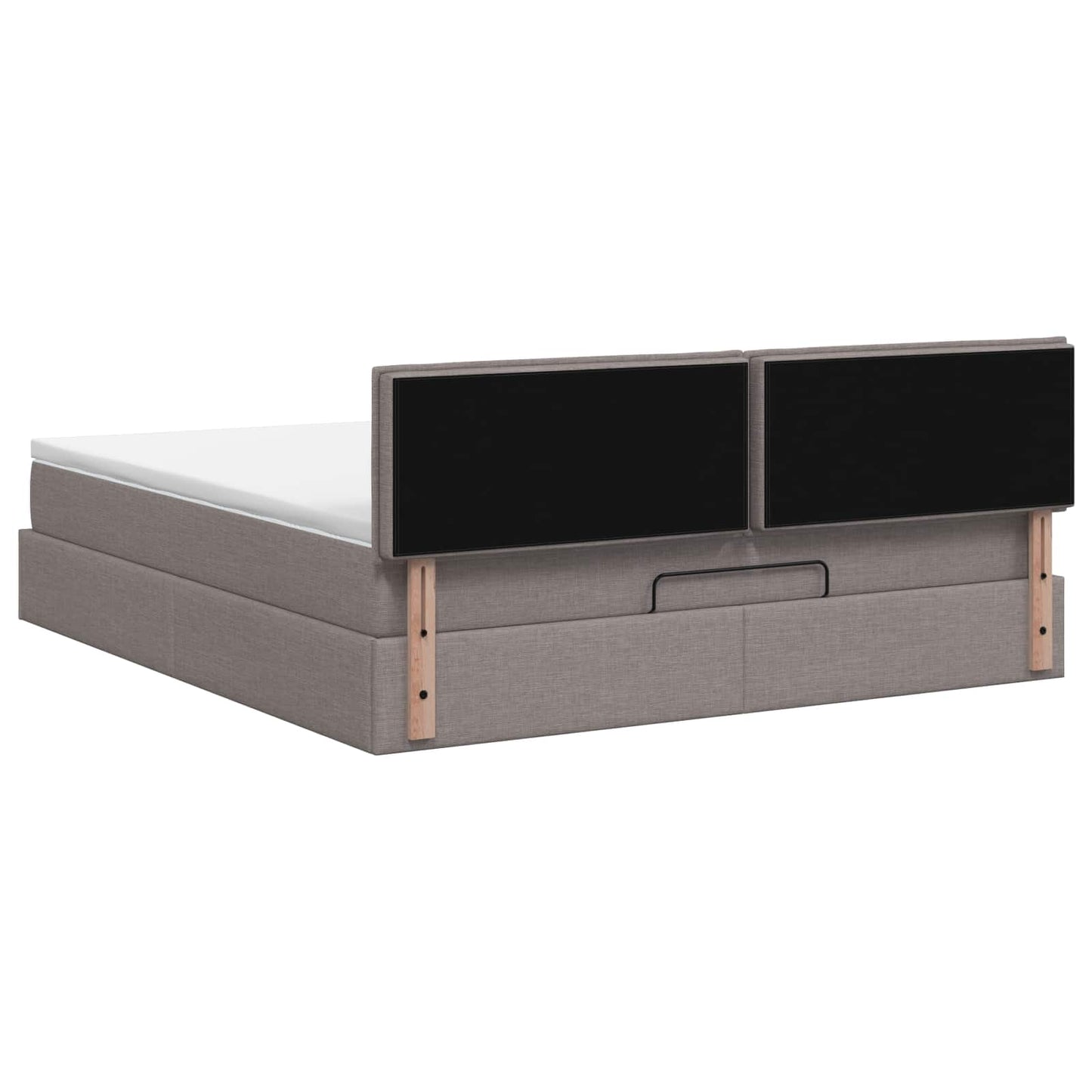 vidaXL Κρεβάτι Ottoman με Στρώμα και LED Taupe 140 x 190 cm Ύφασμα