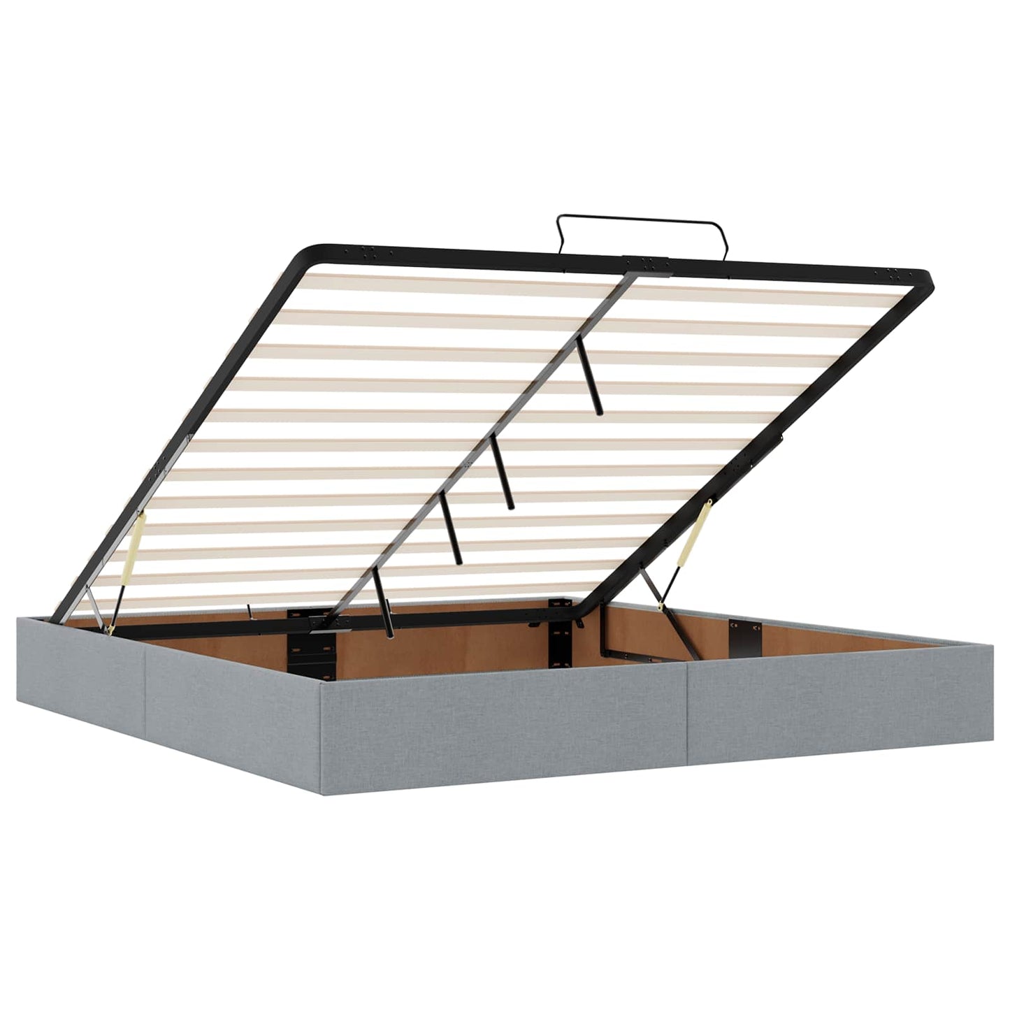 vidaXL Κρεβάτι Ottoman με Στρώμα και LED Ανοιχτό γκρι 200 x 200 cm