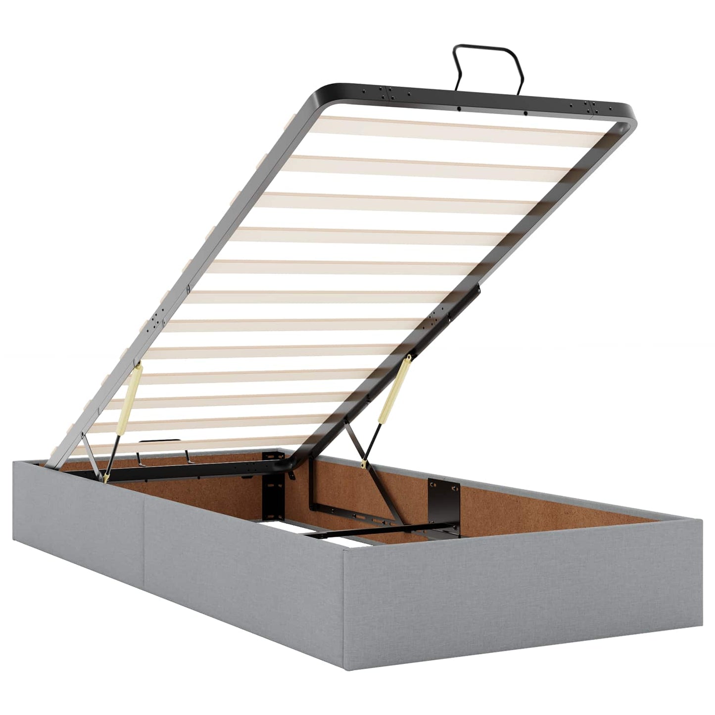 vidaXL Κρεβάτι Ottoman με Στρώμα και LED Ανοιχτό γκρι 80 x 200 cm