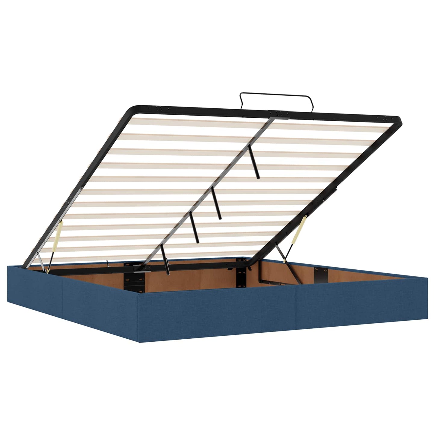 vidaXL Κρεβάτι Ottoman με Στρώμα και LED Μπλε 180 x 200 cm Ύφασμα