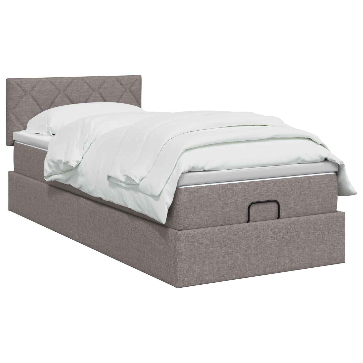 vidaXL Κρεβάτι Ottoman με Στρώμα και LED Taupe 80 x 200 cm Ύφασμα