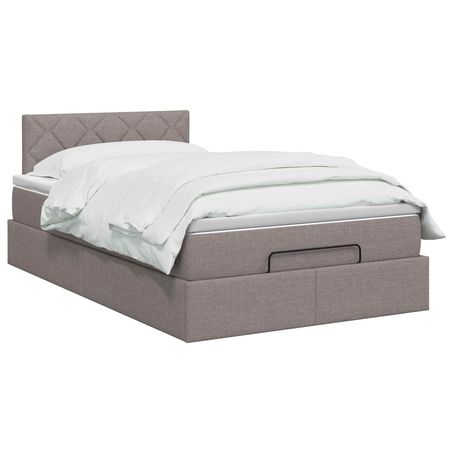vidaXL Κρεβάτι Ottoman με Στρώμα και LED Taupe 120 x 200 cm Ύφασμα