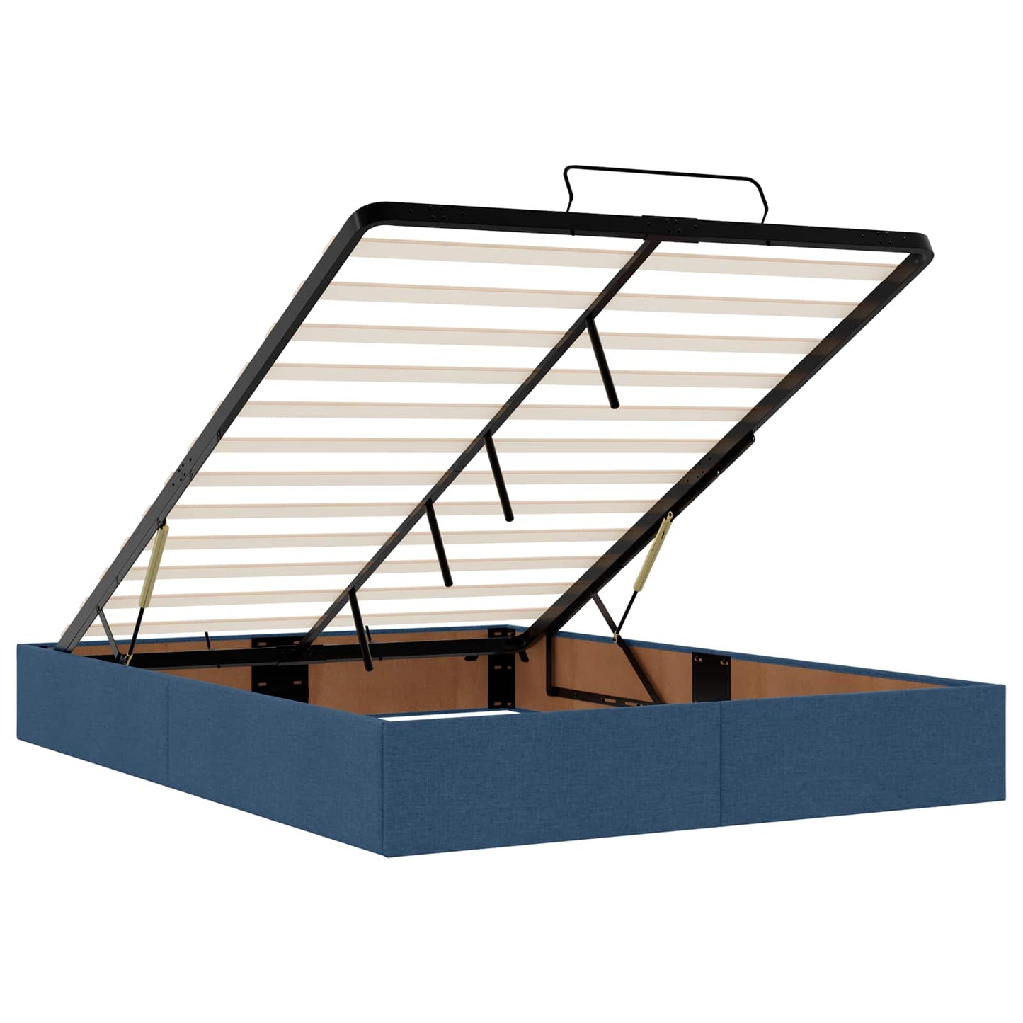 vidaXL Κρεβάτι Ottoman με Στρώμα και LED Μπλε 160 x 200 cm Ύφασμα