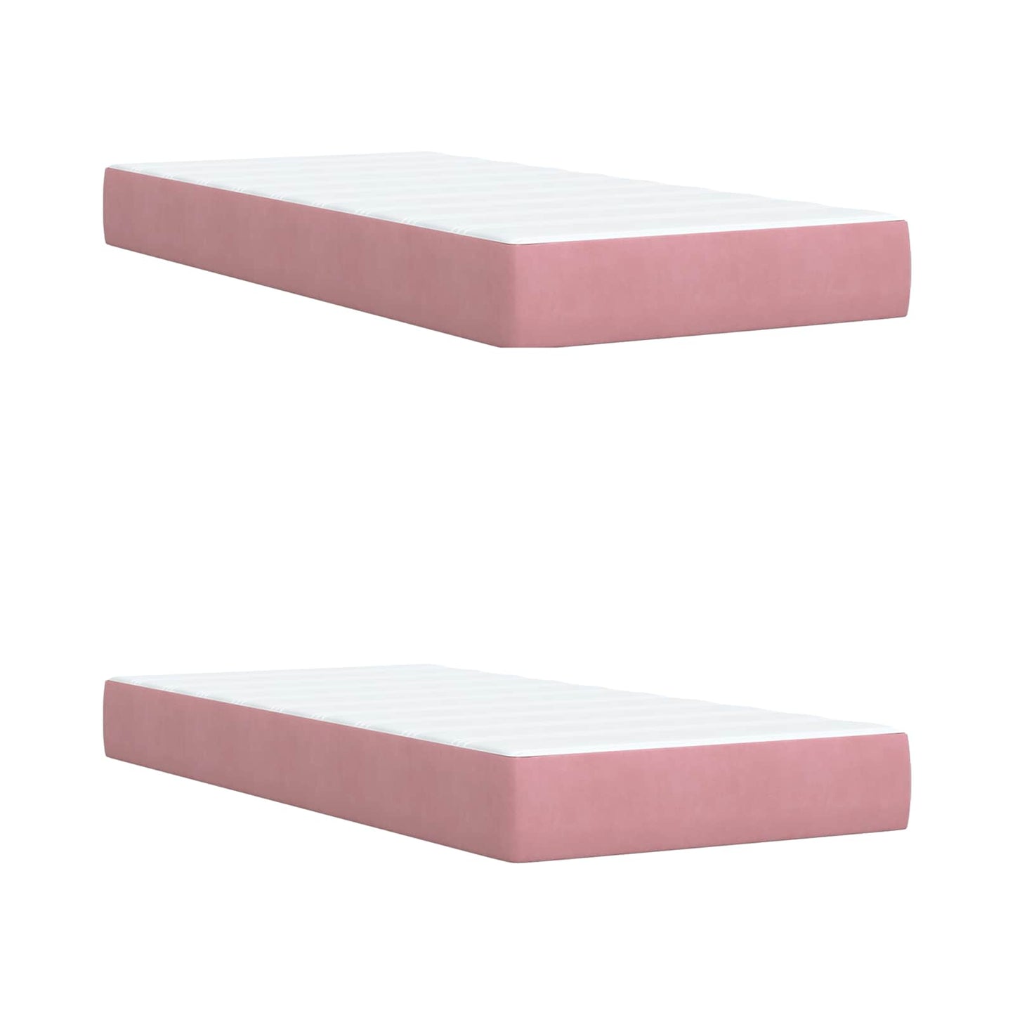 vidaXL Κρεβάτι Ottoman με Στρώμα και LED Ροζ 200 x 200 cm Βελούδο