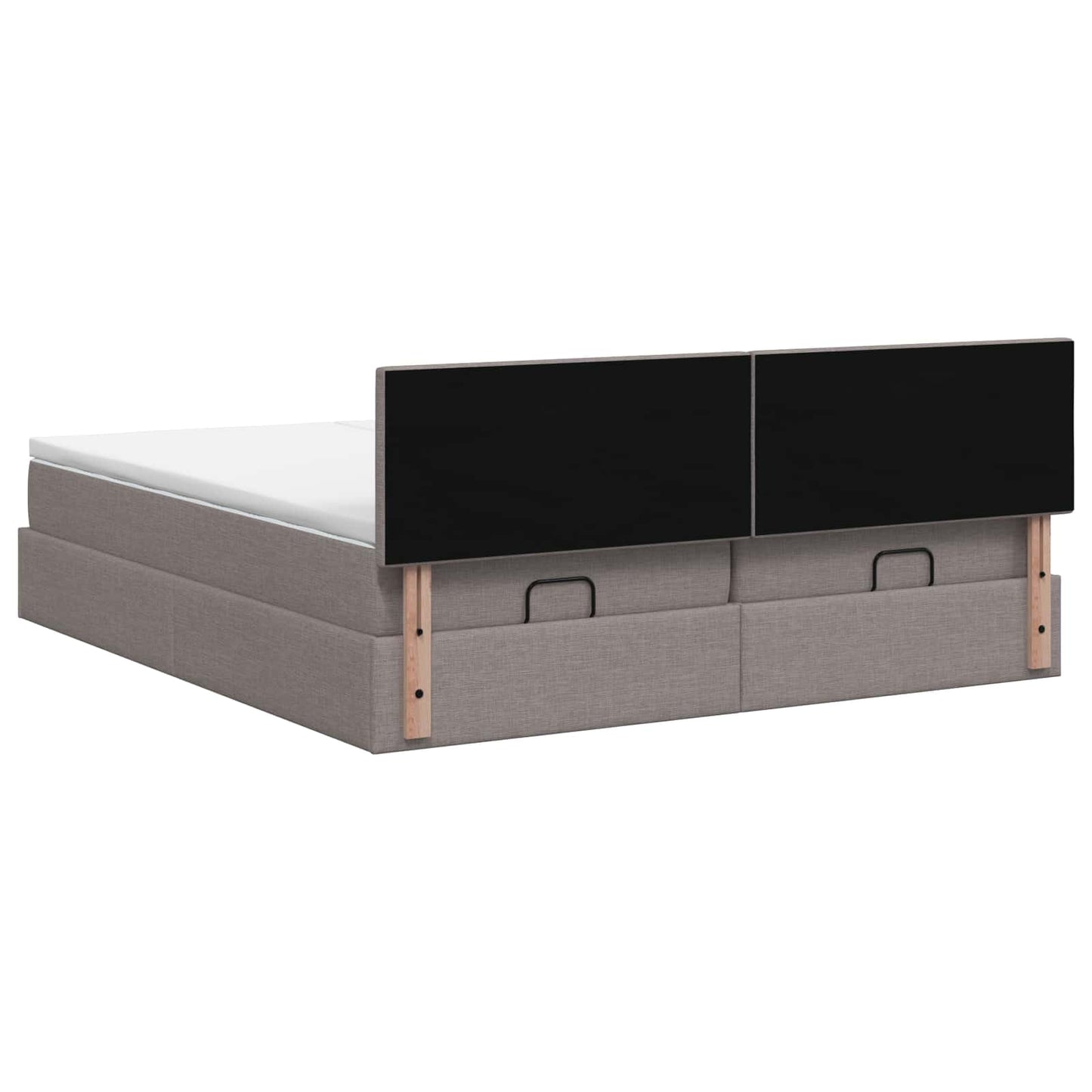 vidaXL Κρεβάτι Ottoman με Στρώμα και LED Taupe 180 x 200 cm Ύφασμα