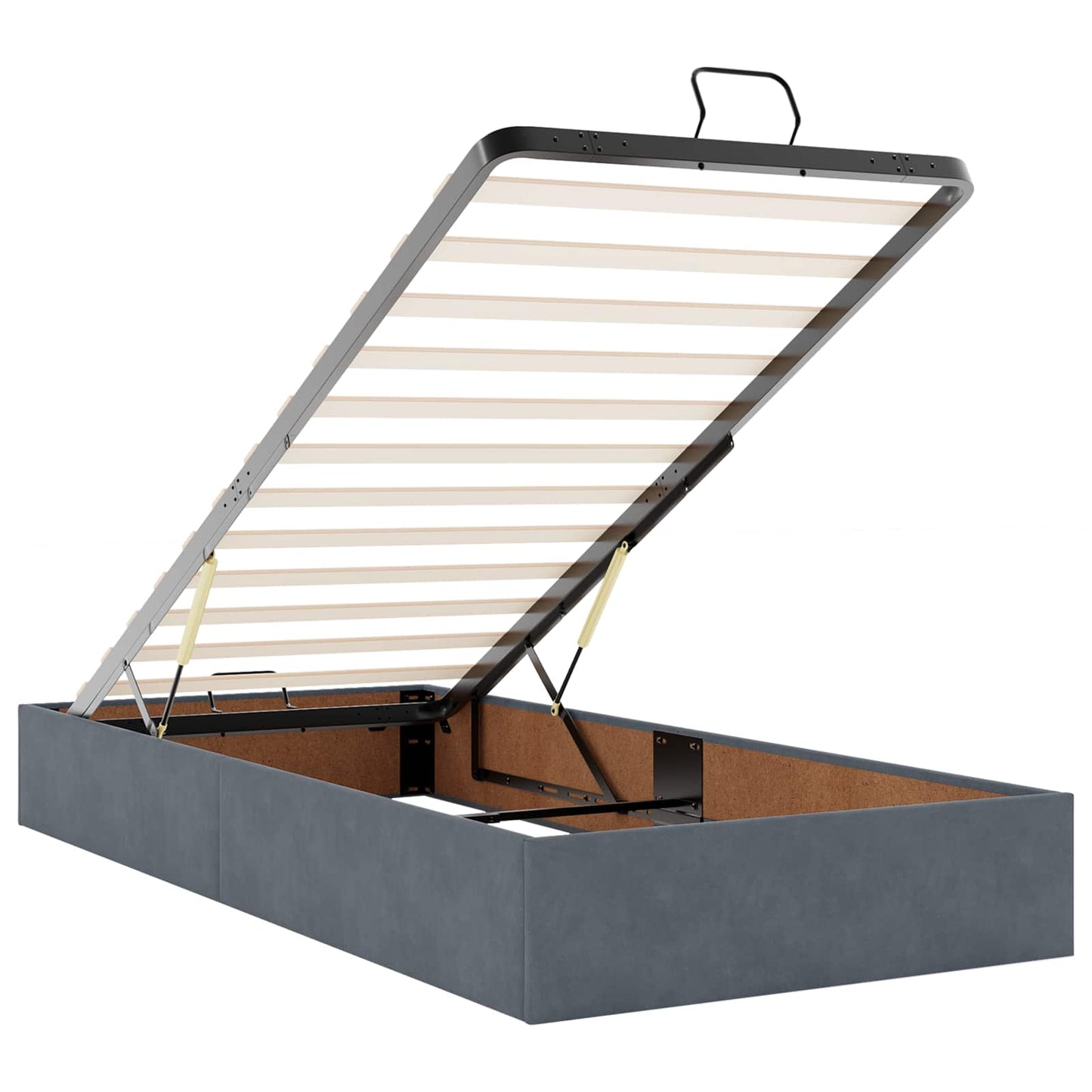 vidaXL Κρεβάτι Ottoman με Στρώμα και LED Σκούρο Γκρι 200 x 200 cm