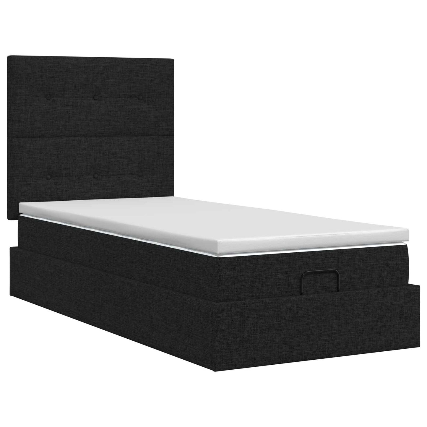 vidaXL Κρεβάτι Ottoman με στρώμα με κεφαλάρι Μαύρο 100 x 200 cm Ύφασμα