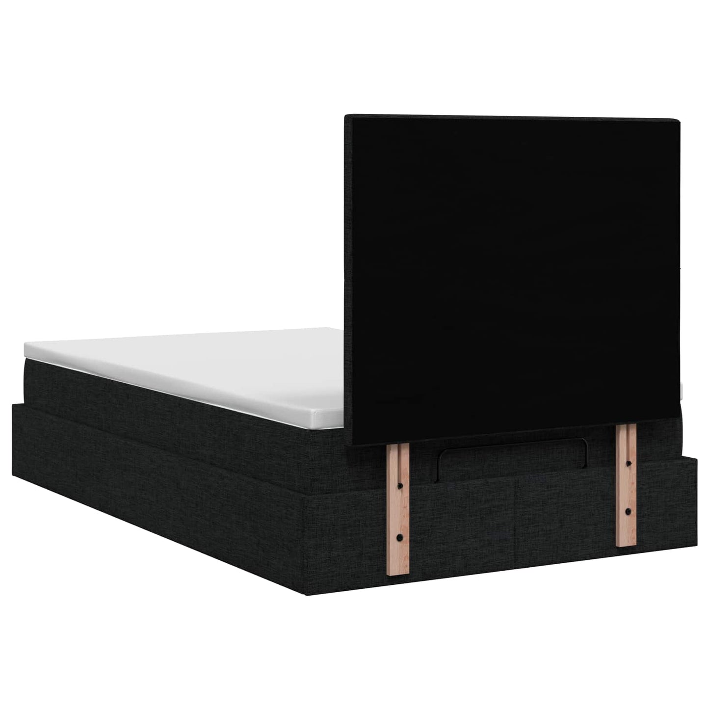 vidaXL Κρεβάτι Ottoman με στρώμα με κεφαλάρι Μαύρο 120 x 190 cm Ύφασμα