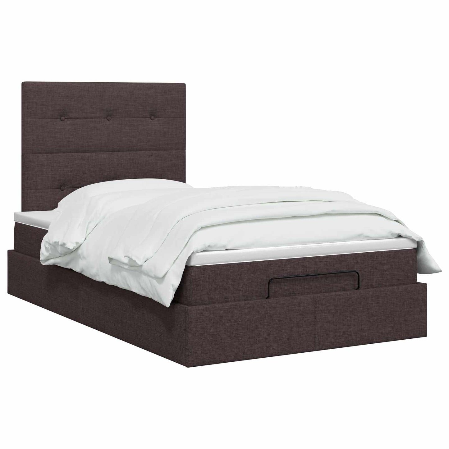 vidaXL Κρεβάτι Ottoman με στρώμα Σκούρο Καφέ 120 x 190 cm Ύφασμα