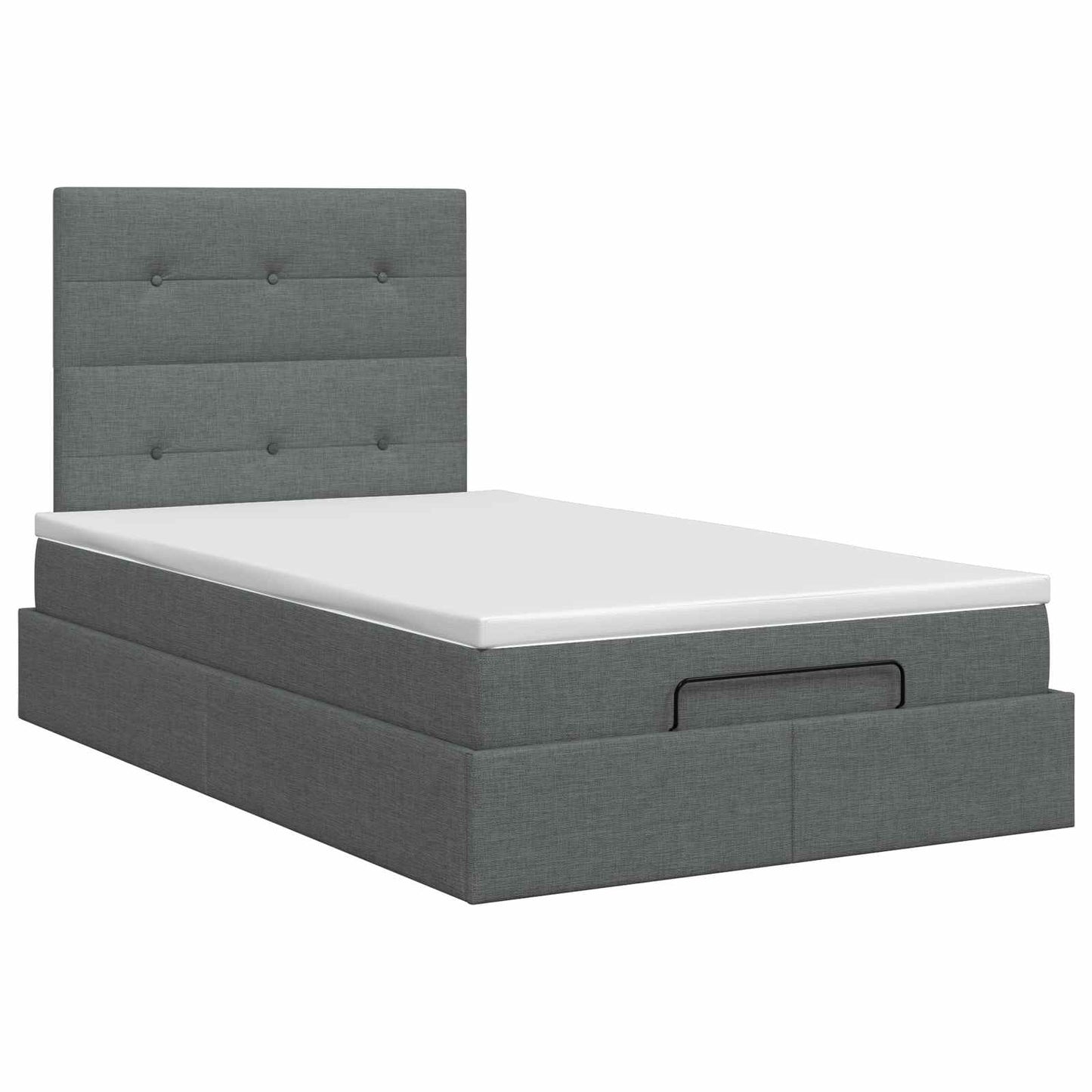 vidaXL Κρεβάτι Ottoman με στρώμα Σκούρο Γκρι 120 x 200 cm Ύφασμα