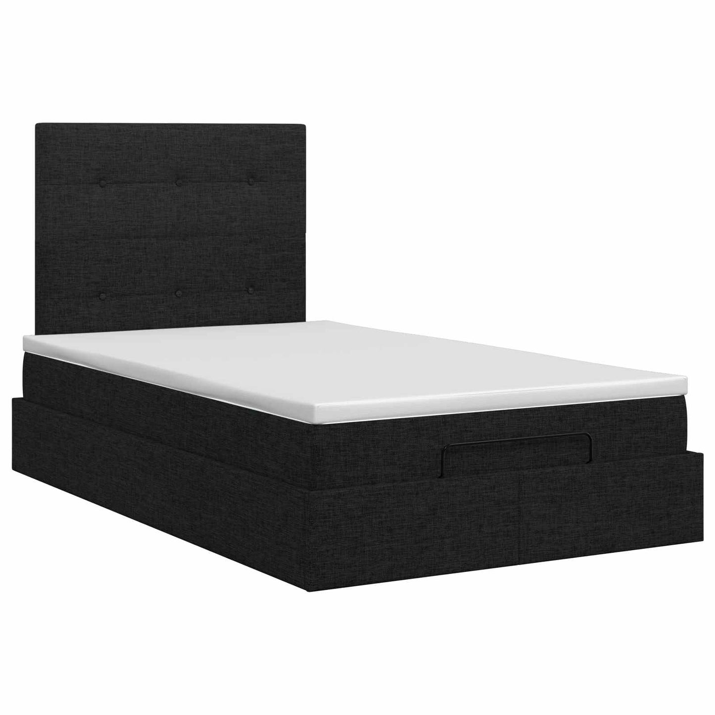 vidaXL Κρεβάτι Ottoman με στρώμα με κεφαλάρι Μαύρο 120 x 200 cm Ύφασμα